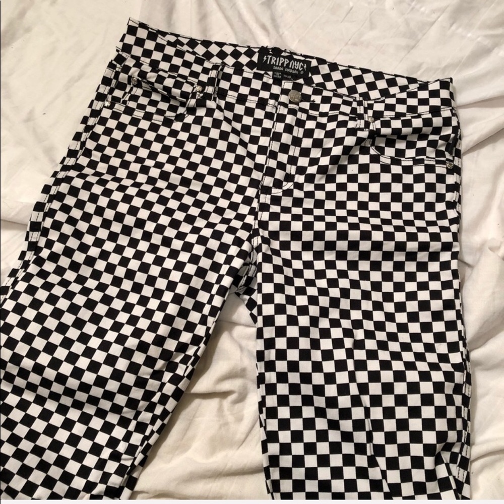 TRIPP NYC Checkered Skinny Jeans (stretchy)